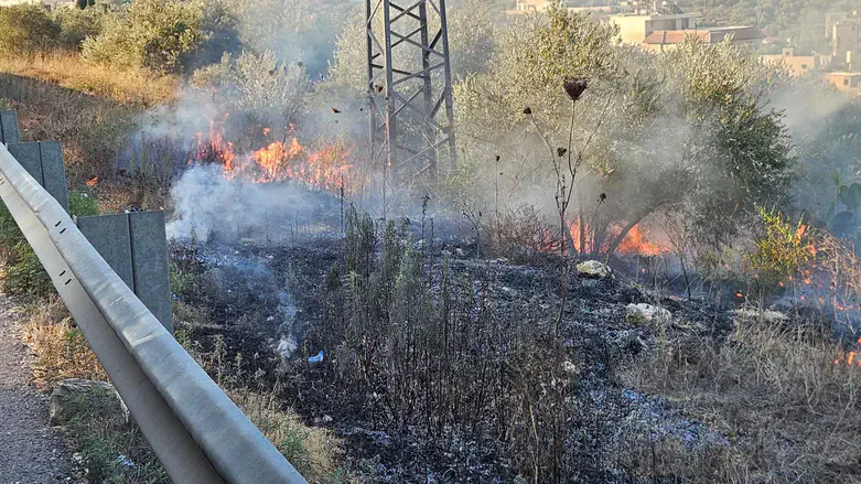 מטען הבשלה התגלה בשריפה שפרצה בשומרון