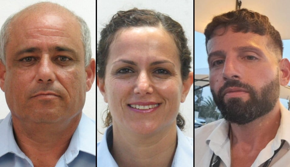 הנרצחים: אריק בן אליהו, הדס ברנץ ורוני שקורי שבתו נרצחה בקרבות העזים בשמחת תורה