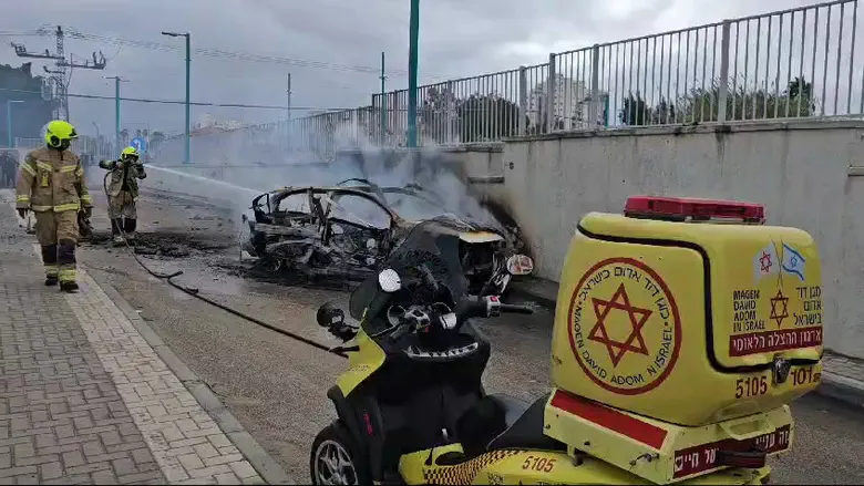 בת 35 נפצעה באורח בינוני-קשה מפיצוץ רכב בלוד