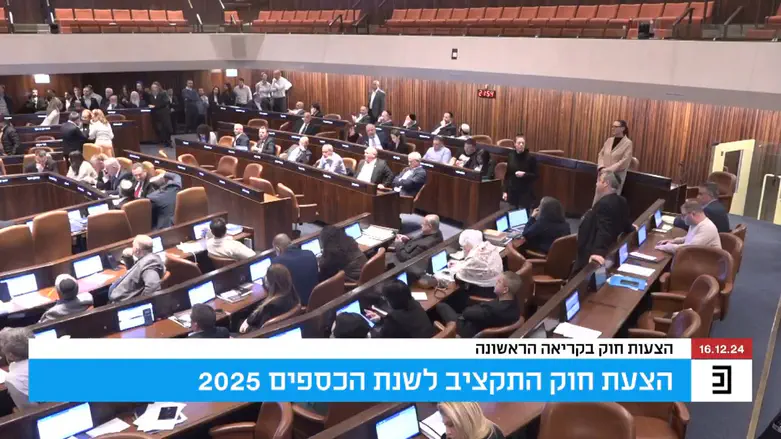 הכנסת אישרה בקריאה ראשונה את תקציב המדינה, על אף שבן גביר הצביע נגד