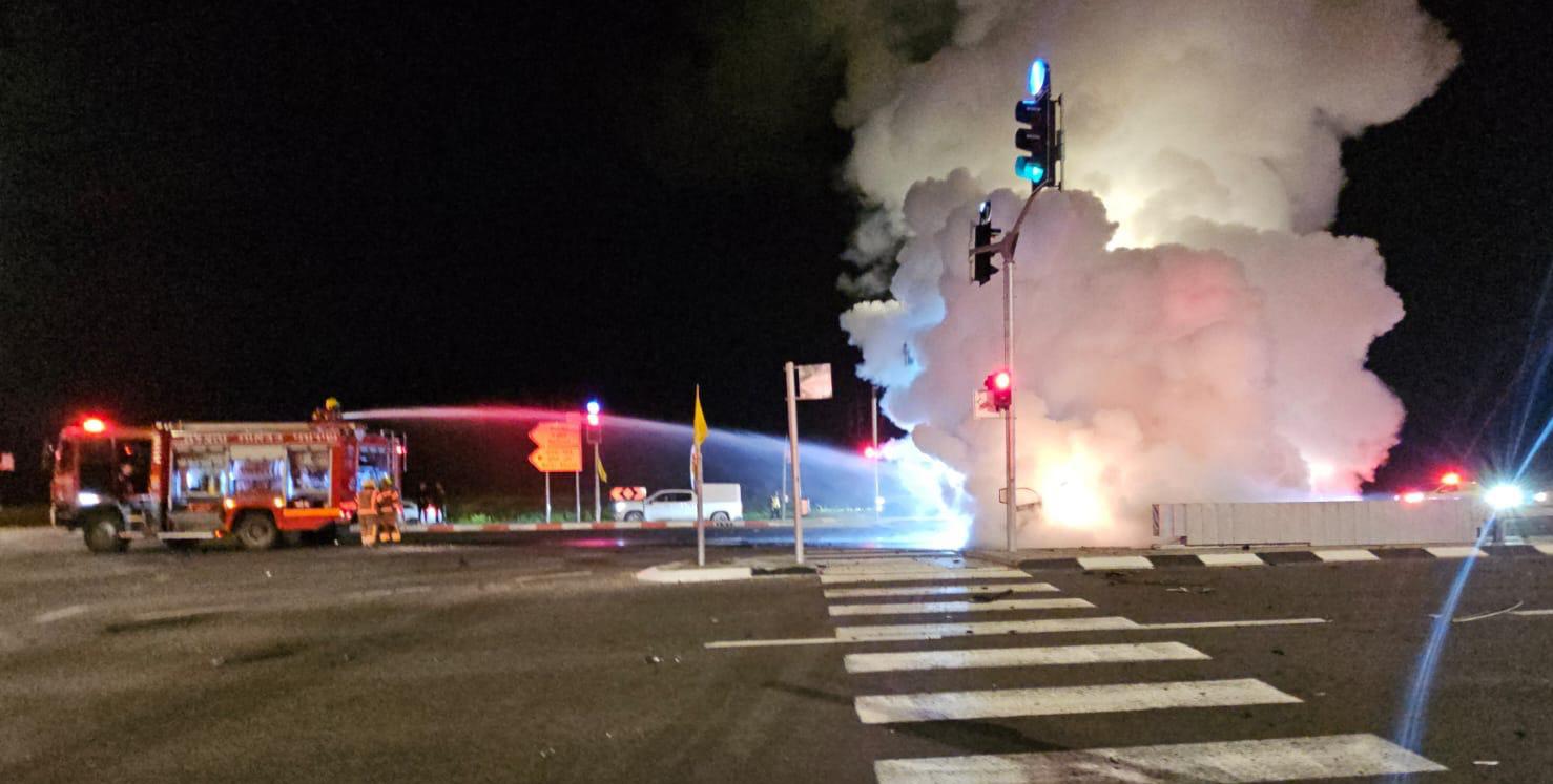 חשד לחיסול: רכב התפוצץ בכביש המרכזי, הנהג נהרג